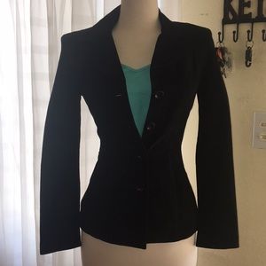Bebe black suede button down jacket